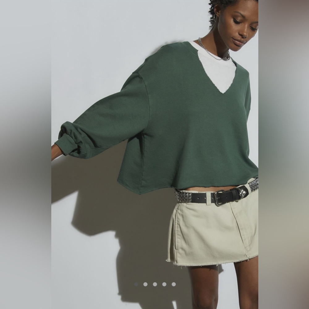 Urban Outfitters Forest Green Textured Top